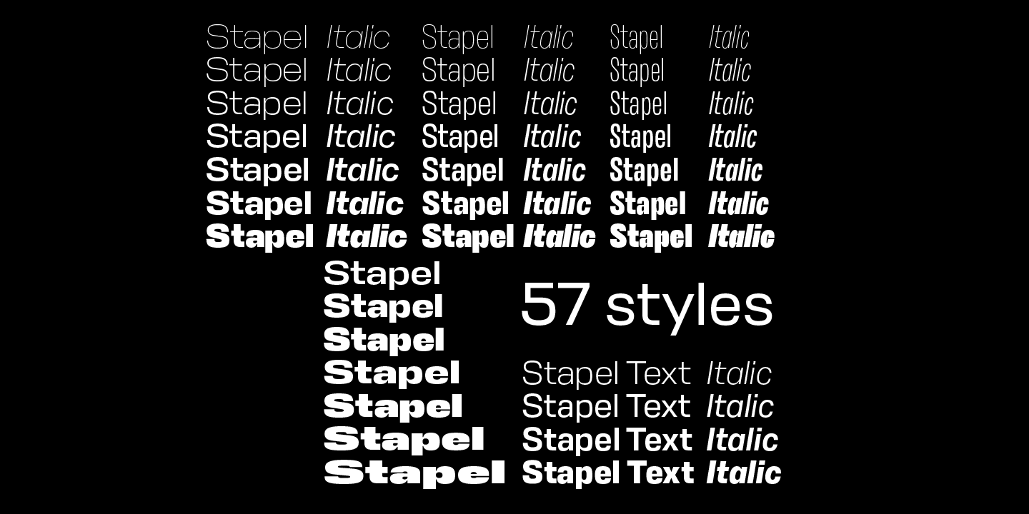 Przykład czcionki Stapel Text Italic